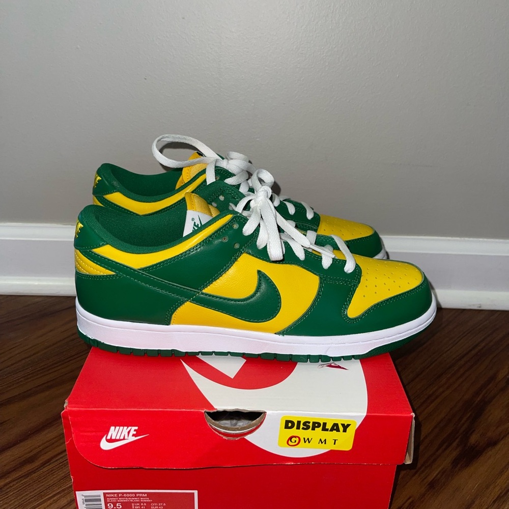 Nike Dunk Low Brazil 2020 Mens Green and Yellow Sneakers